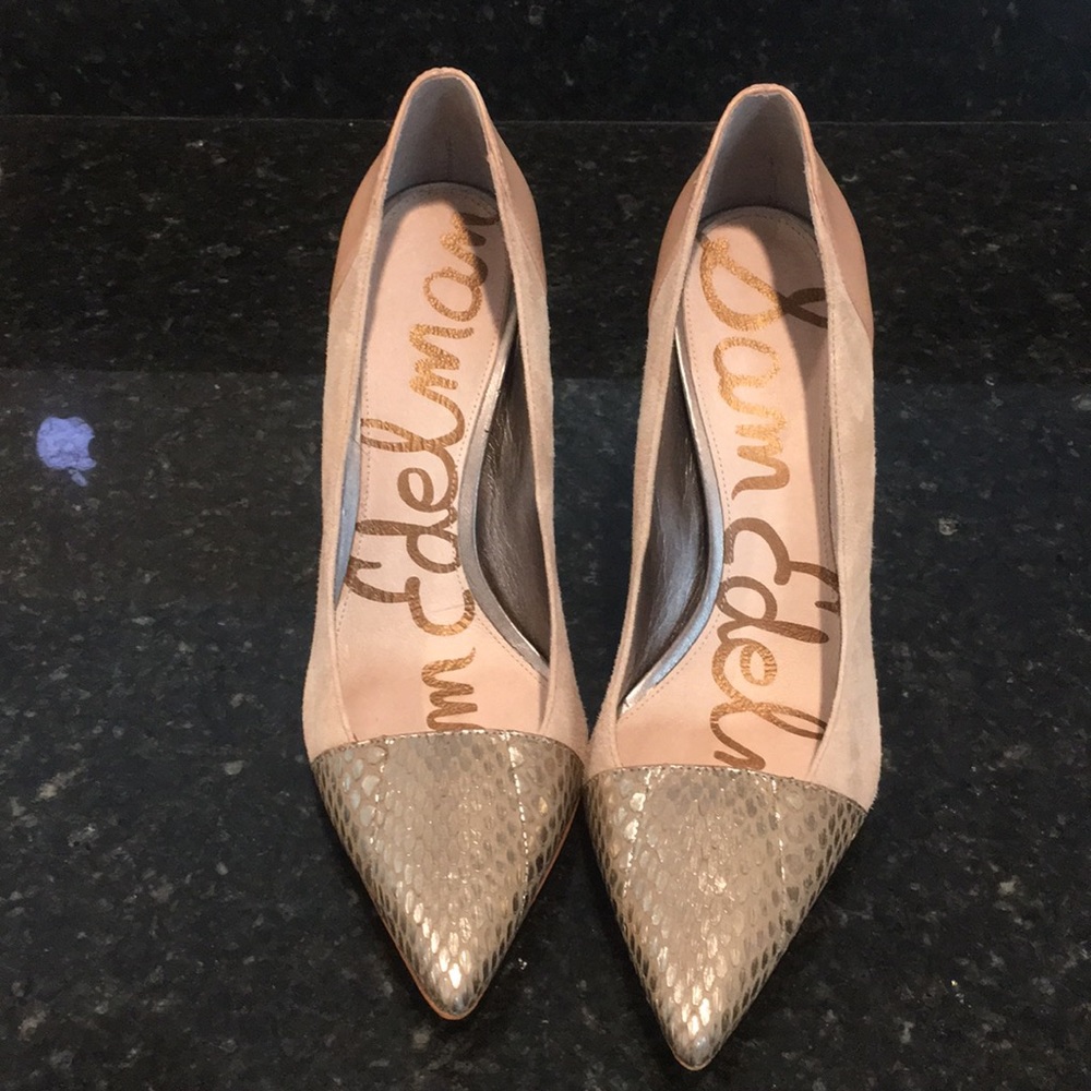 Gorgeous 8.5 Sam Edelman Heels With Snake Skin Toe